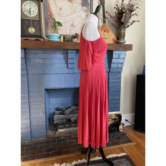 Vintage Jody T California Accordion Pleat Cami Midi Tank Cocktail Dress Disco S - Picture 3 of 13